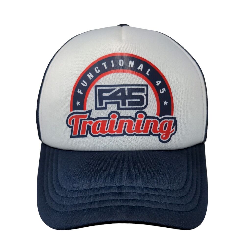 F45 Functional 45 Training Heritage Trucker Cap Blue One Size Mesh Back W/Tags